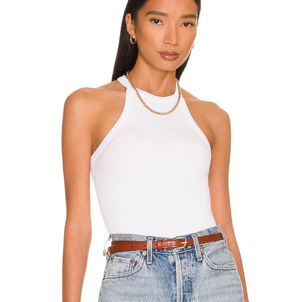 Studio Rib Tank in White